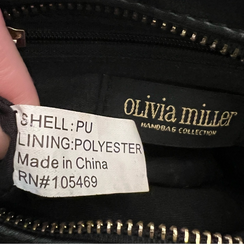 Olivia Miller Emoji Mini Black Faux Leather Crossbody Bag‎ Purse Good Condition - Picture 6 of 7